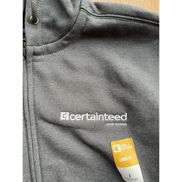 CertainTeed Saint-Gobain Carhartt Hooded Full Zip Sweatshirt Mens Large - Picture 2 of 7
